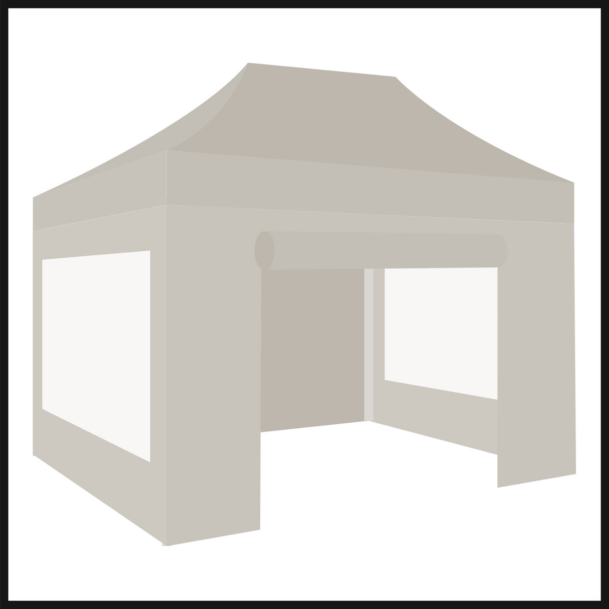 Vouwtent 3 × 4,5 m beige