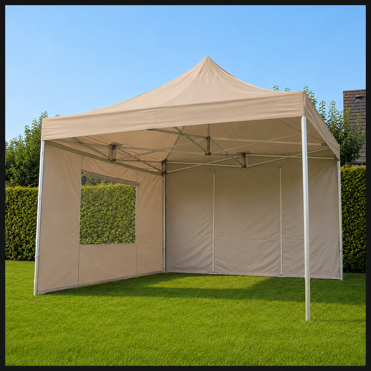 Vouwtent 4 × 4 m beige