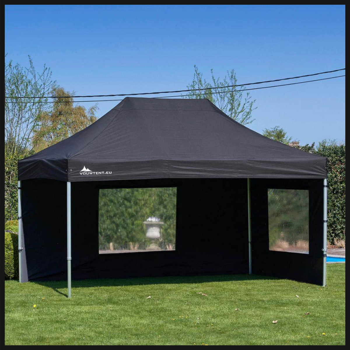 Vouwtent 2 × 3 m zwart